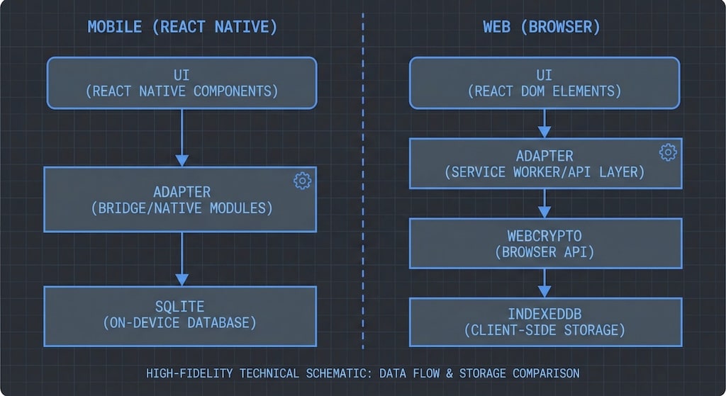 Architecture Diagram (Native vs Web Stack)