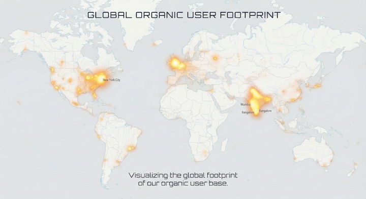 Visualizing the global footprint of our organic user base.