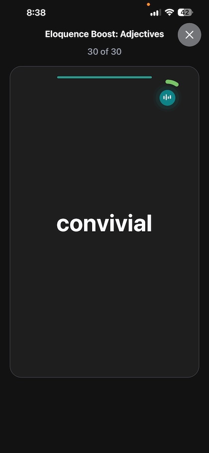 Word Genie App Screen 1 (Dark Mode)