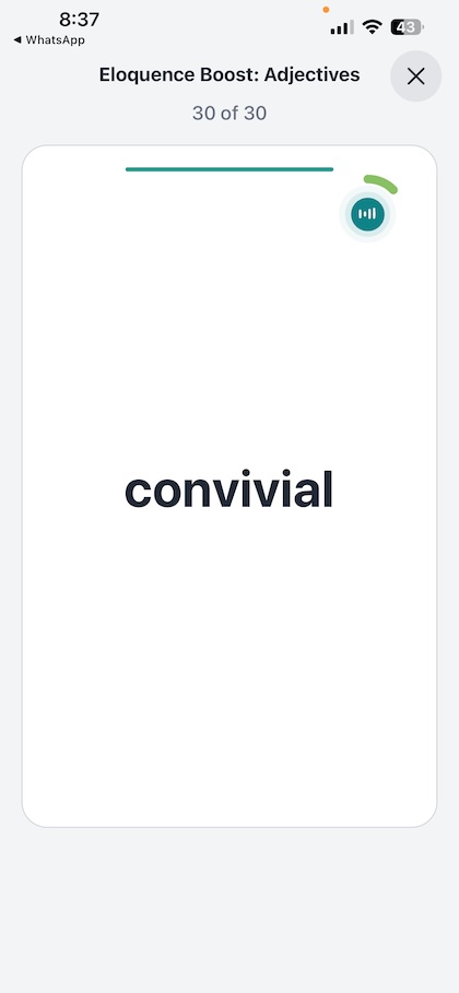 Word Genie App Screen 1 (Light Mode)