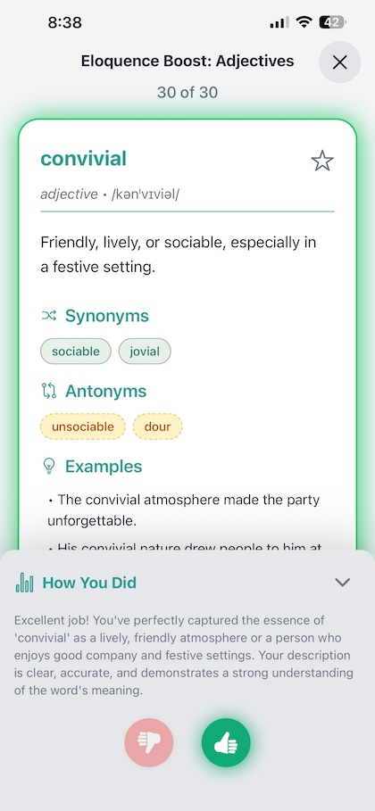 Word Genie App Screen 2 (Light Mode)